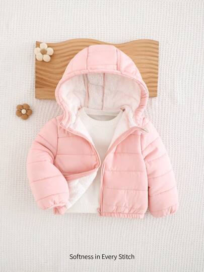 Cozy Pixies Baby Girl Strawberry Print Long Sleeve Hooded Thick