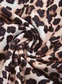 Jouncy Women's Leopard Print Long Sleeve Single Breasted Fashionable T-Shirt, Autumn Graphic Cheetah Print Tees Women Tops For Spring Fall Cloth For Women - Brown - View 12