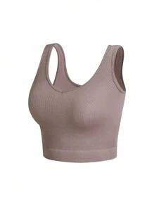 Women's Rhinestone Decor Sports Yoga Gym Casual Undershirt Workout Tank Top - Multicolor - View 7