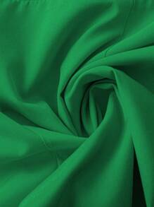 EMERY ROSE Pantalones de pierna recta informales con cintura elástica y pliegues en la espalda, de talla grande y unicolor - Verde - Ver 5