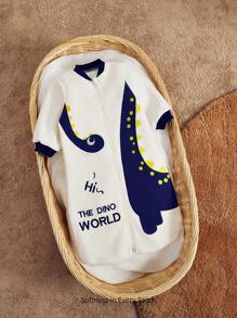 Cozy Pixies 婴儿恐龙刺绣可爱夏季睡袋