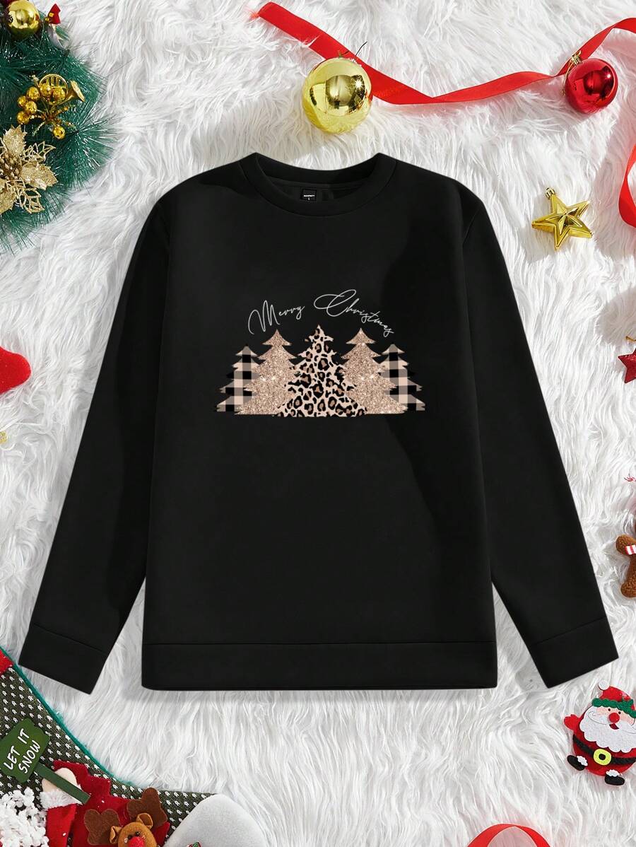 Manfinity VCAY Sweatshirt Lengan Panjang Rajut Longgar Kasual untuk Pria, Cocok untuk Musim Gugur dan Musim Dingin - Hitam - View 1