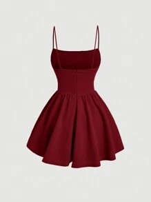 SHEIN MOD Solid Ruched Cami White Corset Structure Summer Dress,Summer Dresses For Women