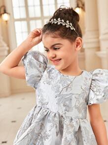 Vestido casual de manga corta sencillo y de moda para niñas jóvenes para uso diario - Multicolor - Ver 3