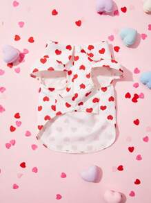 PETSIN Red & White Heart Cute Princess Valentine's Day Dress For Pets, Dogs & Cats - Red and White - View 4