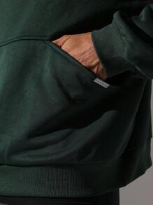 SUMWON Premium Oversized Hoodie Sweatpants Co-Ord Set Drop Shoulder Centre Pocket Winter Loungewear Streetwear Urban Essential Casual Comfort Modern Athleisure - Green - View 6