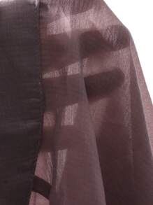 DAZY New Summer Women's Vacation Sheer Mesh Puff Sleeve Asymmetric Collar Loose Casual Shirt, Valentine's Day Long Sleeve Top