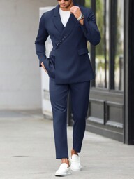 Calvornis بدلة رجالية من السترة والبنطلون بلون سادة مجموعة