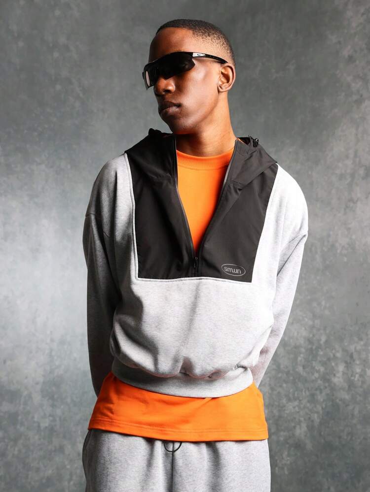 Colorblock Half-Zip Pullover Hoodie