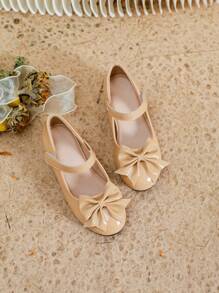 1 Pair Girls Casual Bow Decor Flats