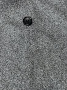 SHEIN Clasi Solid Double Breasted Overcoat Fall Winter Cloth For Women - Grey - View 7