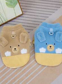 PETSIN Áo khoác ngoài trời ấm áp hình gấu nâu dễ thương cho thú cưng - Màu Khaki - Xem 6