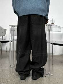 DAZY 男士宽松黑色牛仔裤，休闲秋季 - 黑色 - 查看 2