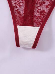3 piezas Tanga transparente de encaje para mujer - Multicolor - Ver 5
