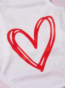 PETSIN 1pc Heart Design White Pet Vest For Valentine's Day - Multicolor - View 4