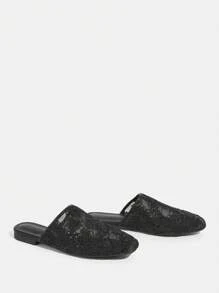 CUCCOO TILAWA Women's Elegant Embroidery Mary Jane Flat Shoes Valentine's Day - Black - View 3