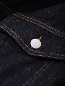 DAZY Men's Plain Blue Denim Jacket For Autumn - Blue - View 3
