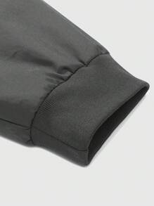 Manfinity Homme Plus Size Men's Zip-Up Front Pocket Simple Winter Jacket