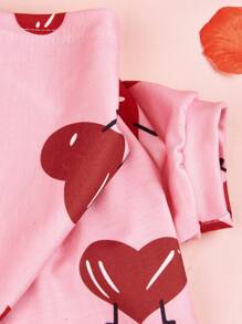 PETSIN 情人节粉色爱心印花休闲可爱猫/狗可穿戴宠物连帽衫 - 粉色 - 查看 4