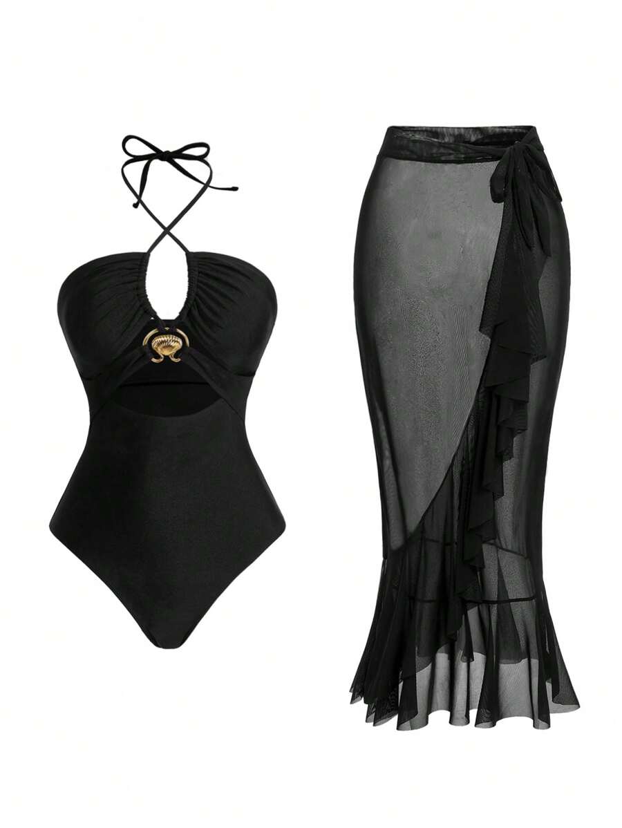 Swim Oasis Letnia sukienka walentynkowa w stylu jednoczęściowym dla kobiet