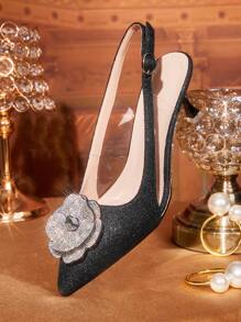 CUCCOO TILAWA Women's Autumn/New Fashion Pointy Toe High Heel Mules, Casual For Party And Leisure Spring Shoes Spring Break Easter Prom Heels - Black - View 1