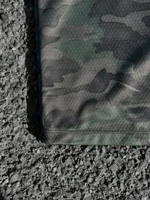 SHEIN T-shirt décontracté à manches longues col rond imprimé camouflage pour pré-ados