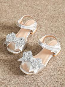 Girls' Silver High Heeled Sandals, Children's Summer Sandals, Girls' High Heel Shoes, Big Kids Sandals - Silver - View 2