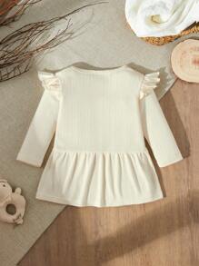 SHEIN Đầm xòe tay dài cổ tròn phong cách phương Tây thời trang xuân thu cho bé gái thích hợp với thời tiết mùa xuân và mùa thu ôn hòa, vải mềm mại và thoải mái rất phù hợp với trẻ mới biết đi. Thiết kế vừa thiết thực vừa thời trang, thích hợp để mặc hàng ngày, trang phục thường ngày Giáng sinh - Màu be - Xem 2