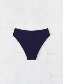 Swim Basics 2026 春夏新款女士侧高叉休闲比基尼泳裤，海军蓝