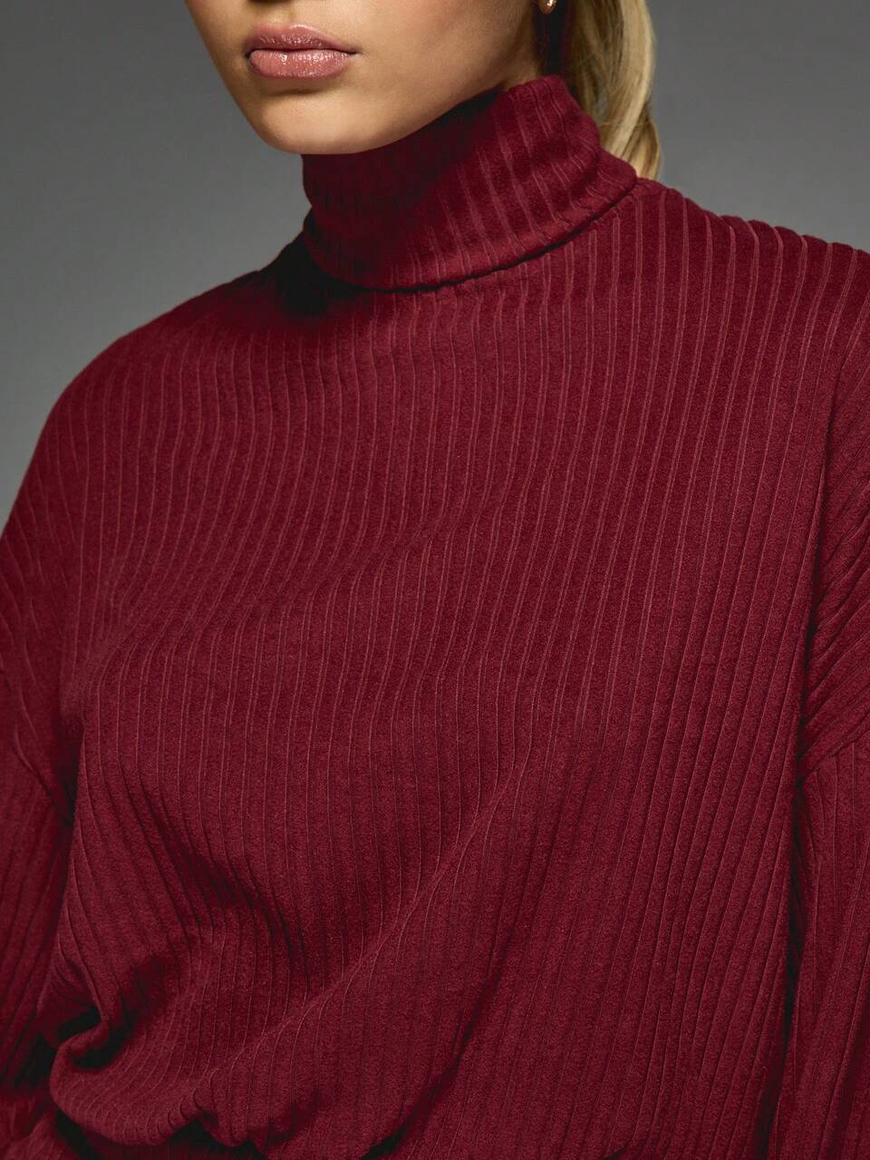 MISSGUIDED Roll High Neck Long Sleeve Oversized Ruched Short Dress Christmas