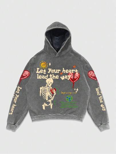 さらに100円引き◆MMLG◆SLOGAN HOODIE LXYZXZ Unisex Adult Beige Small Sweatshirt Hip Hop Letter