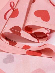 PETSIN Valentine's Day Pet Bandana, Heart Pink Print Dog Scarf - Multicolor - View 3