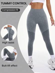 Women's Solid Color High Waist Slim Fit Casual Sports Leggings