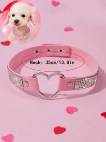 PETSIN 1pc Valentine's Day Heart Pet Collar, Suitable For Small & Medium Dogs And Cats