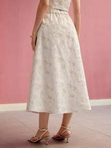 MOTF PREMIUM VÁY A LINE THÊU PAISLEY - trắng - Xem 7