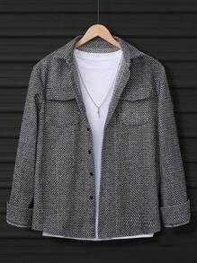 Manfinity Homme Veste décontractée de tous les jours à boutons pour hommes avec poches à la poitrine, automne