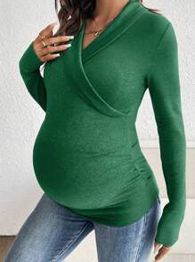 SHEIN V-Neck Plain Color Elegant & Casual Nursing Wear