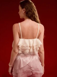 MOTF PREMIUM DÉBARDEUR AVEC VOLANT FLORAL STÉRÉO, SAINT-VALENTIN