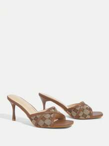 CUCCOO TILAWA Fashionable Retro Casual Minimalist High Heel Sandals Spring Shoes Spring Break Easter Prom Heels - Brown - View 2