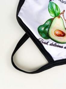 Slips sexy de hombre con estampado de lema y aguacate