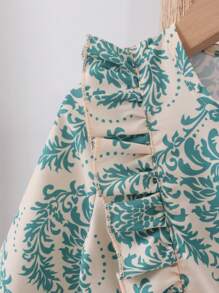 SHEIN Girls' Elegant Floral Print Long Sleeve Dress, Sweet Design For Autumn/Winter