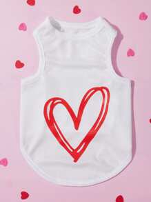 PETSIN 1pc Heart Design White Pet Vest For Valentine's Day - Multicolor - View 2