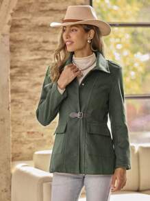 LanaWest Abrigo casual para mujer, de color liso, sencillo y a la moda para uso diario