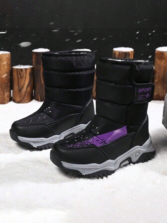 Warme, thermisch gefütterte, windabweisende und bequeme Kinder-Winterstiefel mit hohem Schaft