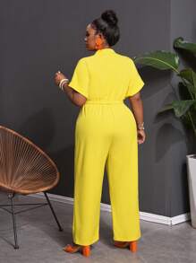 Slaydiva 2025 New Style / Rave / Easter Outfit For Women / Old Money Style For Women / Country Concert Outfit / Going Out Outfits / Fairycore / Festival Outfits / Tropical Vacation Women Clothes Outfit / Solid Yellow Short Sleeve Button Up Top With Tie Front, Plus Size / Western Wear For Plus Size Women / Green V-Neck Short Sleeve Wrap Pocket Romper / Rompers For Women Summer