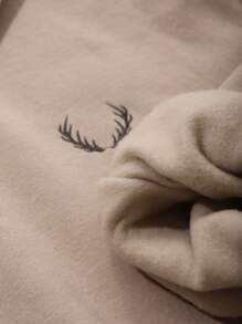 DAZY Men's Polo Collar Small Pattern Embroidered Pullover Sweatshirt - Khaki - View 3