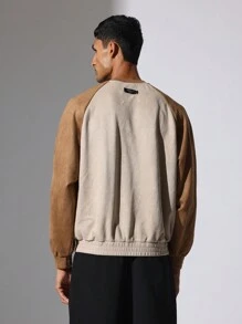 SUMWON Moletom de Manga Raglan Ajuste Regular, Clássico de Outono Inverno, Casual, Atlético, Workout, Esportes, Loungewear, Academia, Exercício, Corrida, Jogging, Roupa Esportiva - Caqui - Visão 2