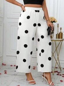 SHEIN Clasi Plus Size Women Fashionable Versatile Casual Open Slit Design Pants, Suitable For Valentine's Day Party, Evening Gown, Elegant Fashion Women Lounge