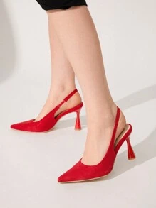 CUCCOO CHICEST Elegant Red Pointed Toe High Heel Shoes With Ankle Strap For Women, Suitable For Wedding, Bridesmaid, Party, Celebration, Christmas, New Year, Valentine's Day, Comfortable Valentines - Red - View 7