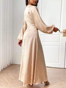 Modelyn Damen minimalistisches, lässiges Langarm-Plisseekleid